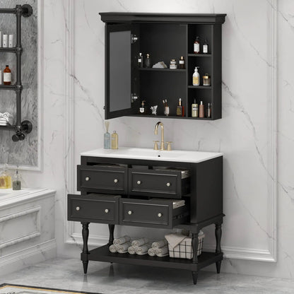 Bathroom Vanity With Medicine Cabinet and Drawers