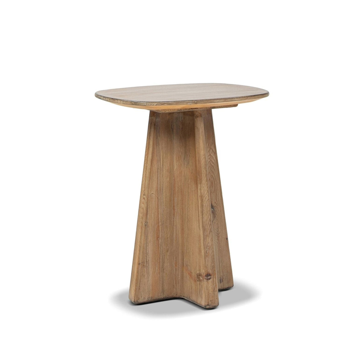 Antique brown rectangular end table with sculptural pedestal base HouseOfZazla on Tampa Home & Garden Store