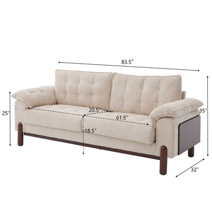 Modern Boucle Three Seater Upholstered Sofa
