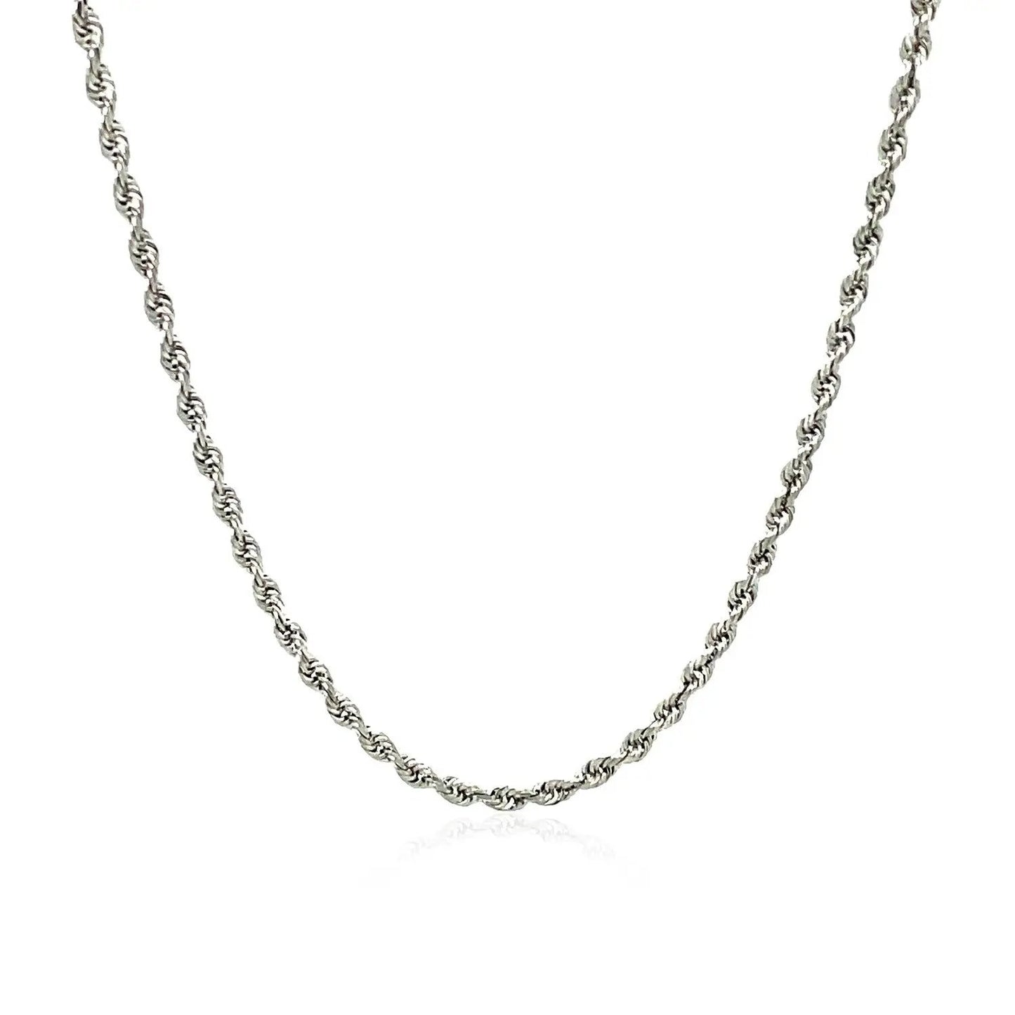 necklace 2.25mm 14k white gold solid diamond-cut rope chain on Tampa Home & Garden Store