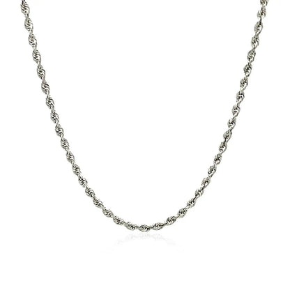 necklace 2.25mm 14k white gold solid diamond-cut rope chain on Tampa Home & Garden Store
