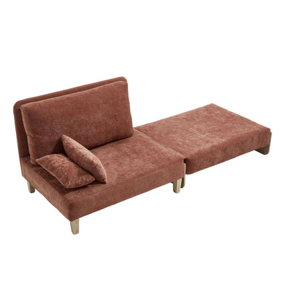 Mid Century Modern Foldable Sofa Bed, 3 Pillows