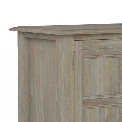 Burlington handcrafted low storage cabinet in weathered grey wood on Tampa Home & Garden Store