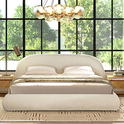 Archie Puffy Upholstered Platform Bed and Frame