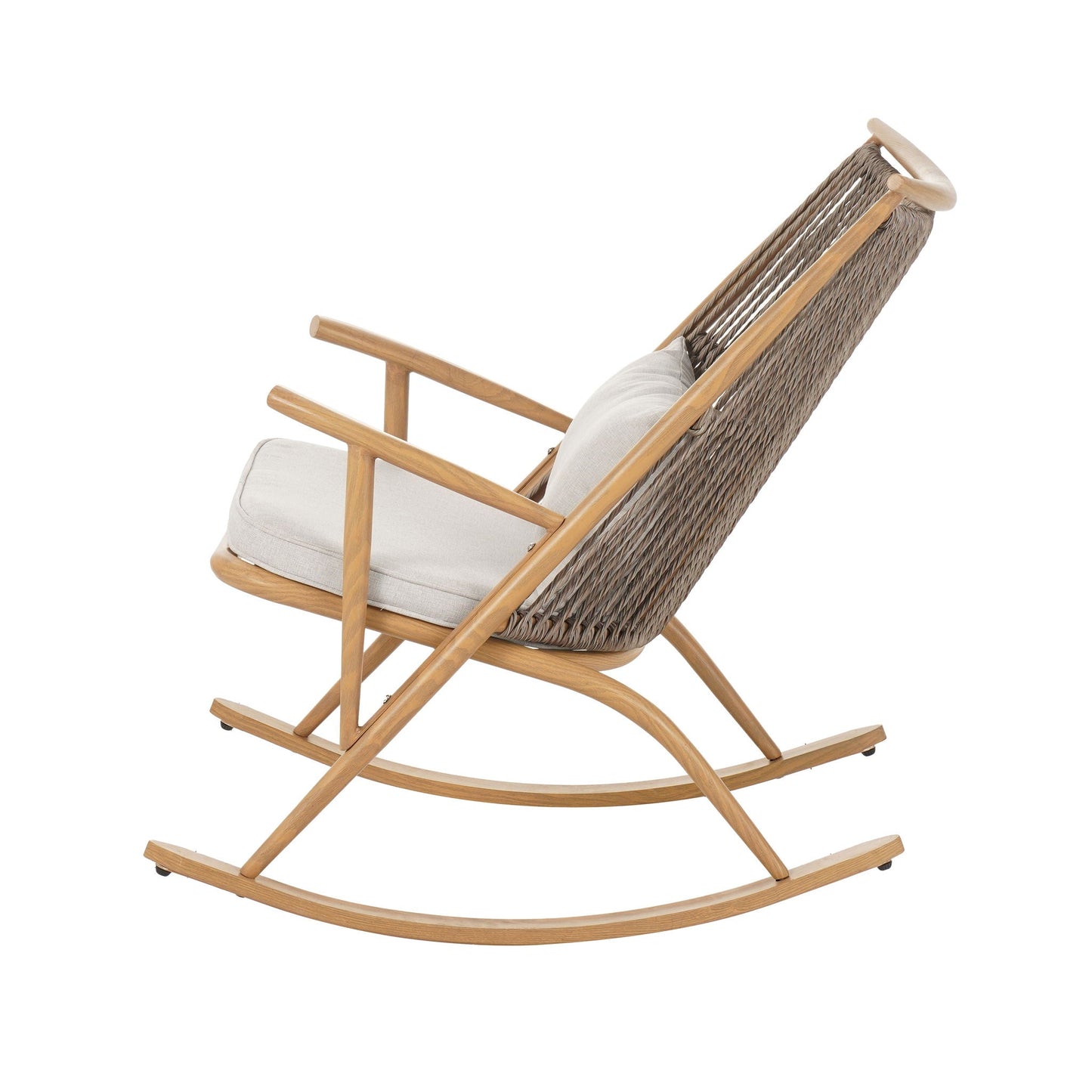 Elegant Outdoor Rocking Chair And Maple Finish