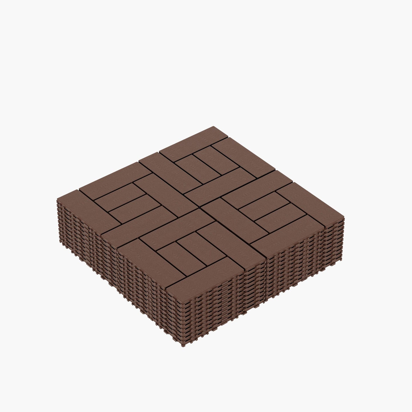 Brown interlocking deck tiles stack for patio flooring outdoor and indoor use easy installation on Tampa Home & Garden Store