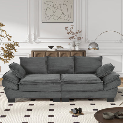 Modern Corduroy Sofa and the Curved Frame