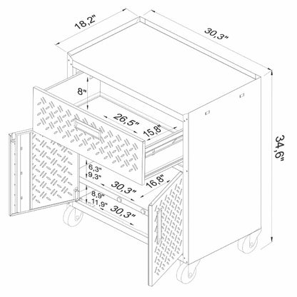 Mobile garage cabinet with locking system, diamond-plate panels, caster wheels HouseOfZazla on Tampa Home & Garden Store