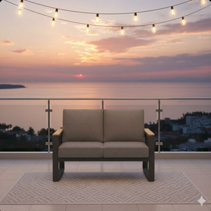 All Weather Outdoor Loveseat and Thick Cushions
