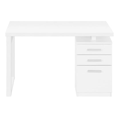 White computer desk with right-side drawer cabinet for home office by Unique Piece Furniture on Tampa Home & Garden Store