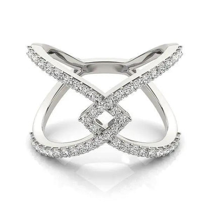 Ring: 14k white gold fancy entwined X-design with pavé diamonds totaling 1/2 cttw on Tampa Home & Garden Store
