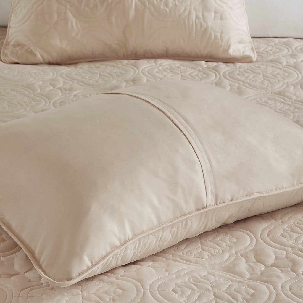 3 Piece Reversible Bedspread Set Khaki Full/Queen by HouseOfZazla quilted bedding on Tampa Home & Garden Store