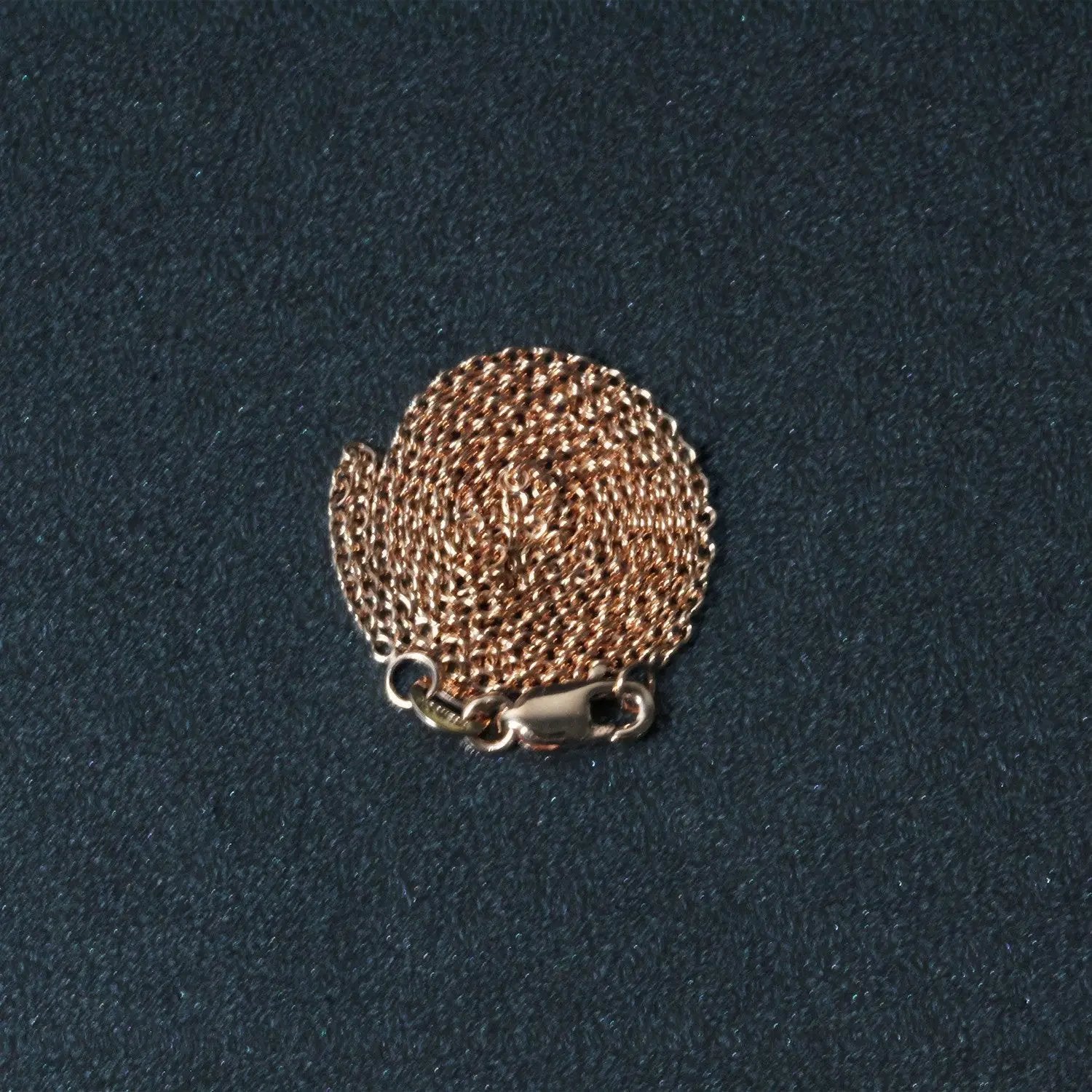 14k rose gold round cable link chain necklace with circular mesh disk, 1.25 mm, Bids.com on Tampa Home & Garden Store