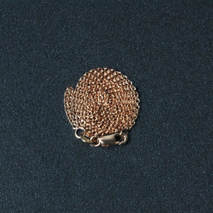 14k rose gold round cable link chain necklace with circular mesh disk, 1.25 mm, Bids.com on Tampa Home & Garden Store
