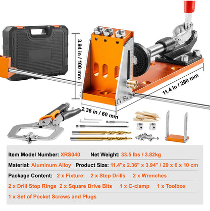 Pocket Hole Jig Kit 34 pcs orange jig with adjustable depth and C-clamp HouseOfZazla on Tampa Home & Garden Store