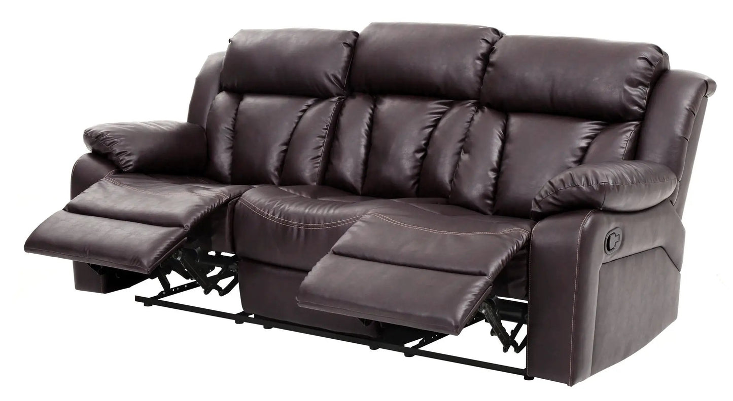Reclining sofa for leisure elegant brown leather Unique Piece Furniture footrest on Tampa Home & Garden Store