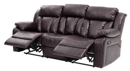 Reclining sofa for leisure elegant brown leather Unique Piece Furniture footrest on Tampa Home & Garden Store