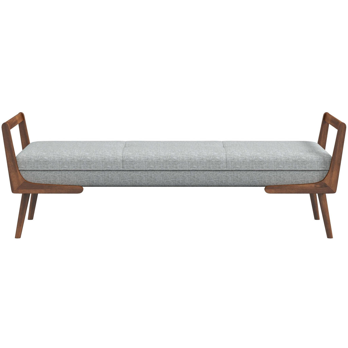 Gray upholstered bench with biscuit tufting, 51.2in wide by HouseOfZazla on Tampa Home & Garden Store