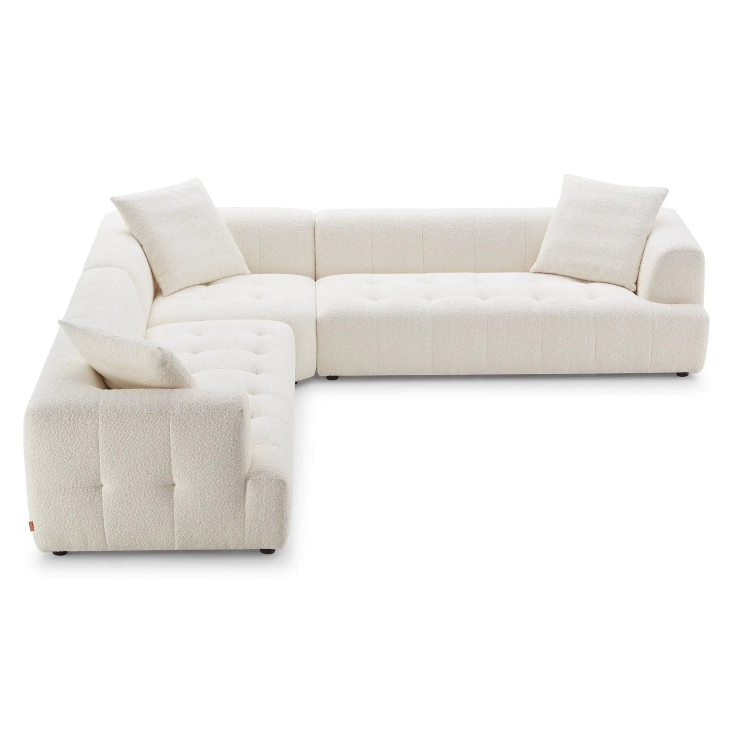 Kaynes Elegant Upholstery Corner Sofa stationary sectional ivory from Unique Piece Furniture on Tampa Home & Garden Store