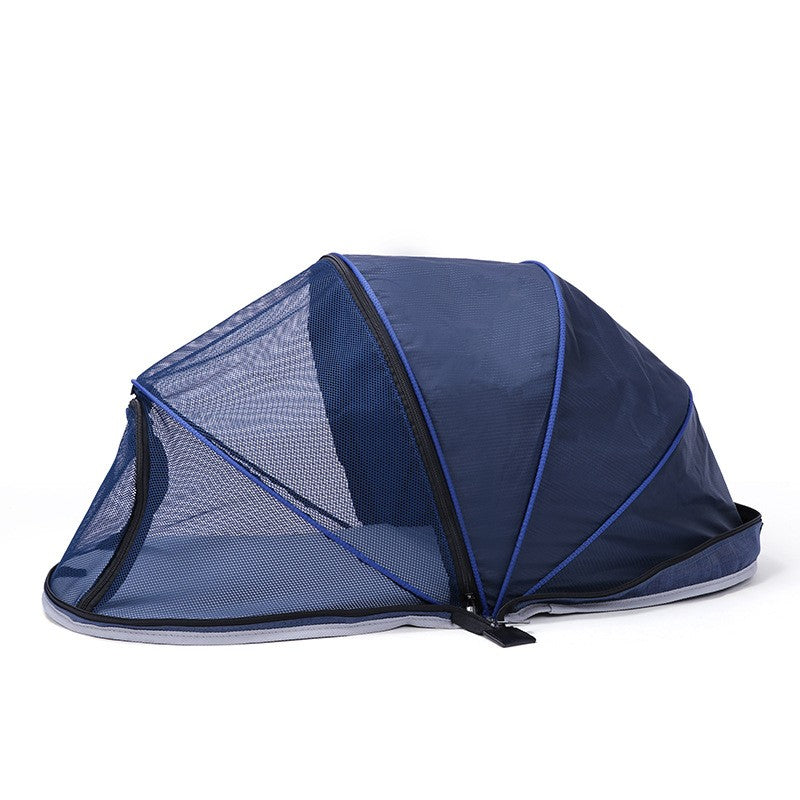 Pet folding tent travel camping portable blue mesh tent with zipper door on Tampa Home & Garden Store