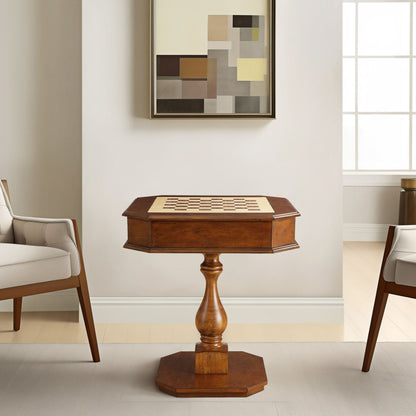 Wooden Reversible Chess And Checkers Table