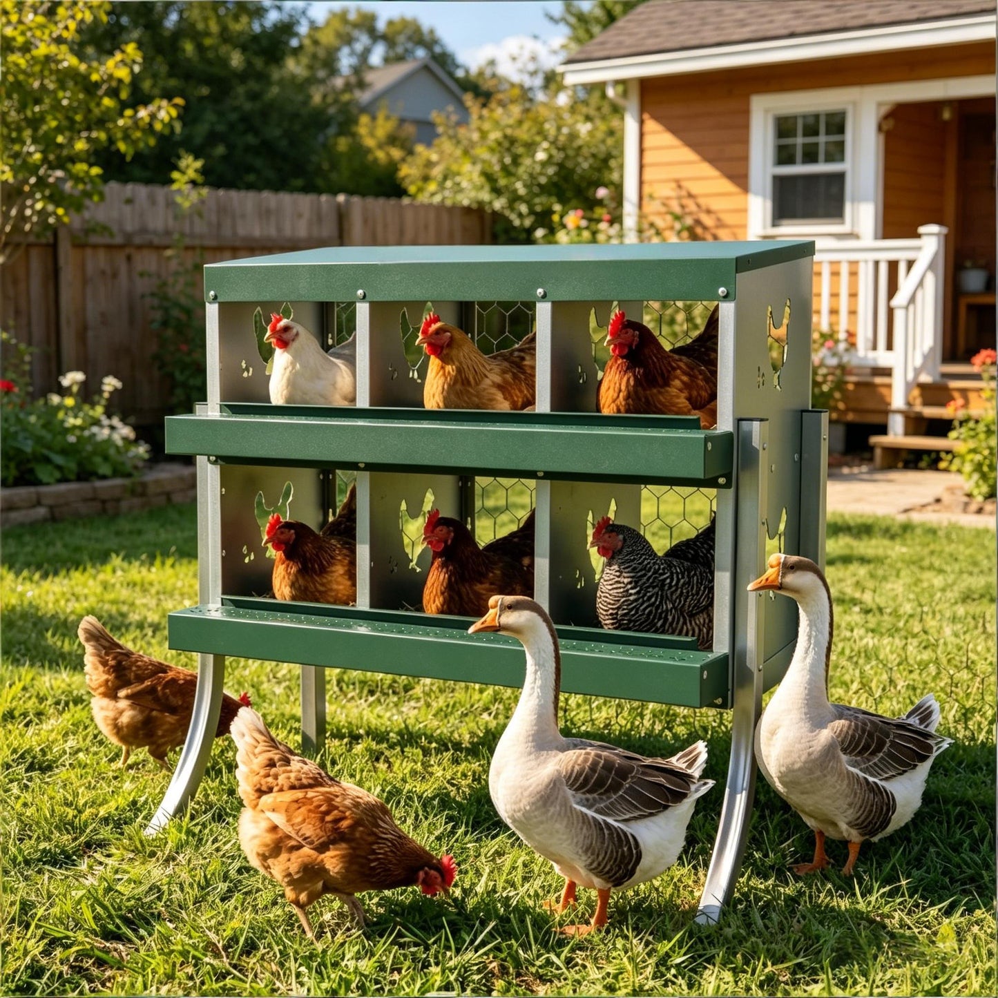 Functional and Outdoor Metal Chicken Nesting Box