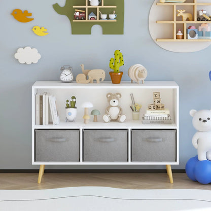 Bookcase with Collapsible Drawers Book Display