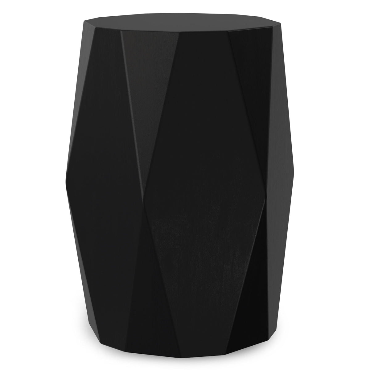 Judson Side Table in black matte with a faceted geometric silhouette and octagonal top on Tampa Home & Garden Store