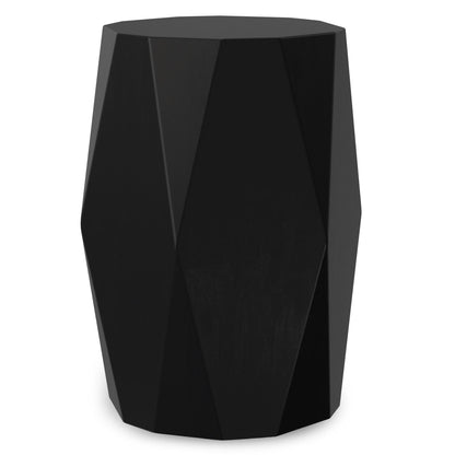 Judson Side Table in black matte with a faceted geometric silhouette and octagonal top on Tampa Home & Garden Store
