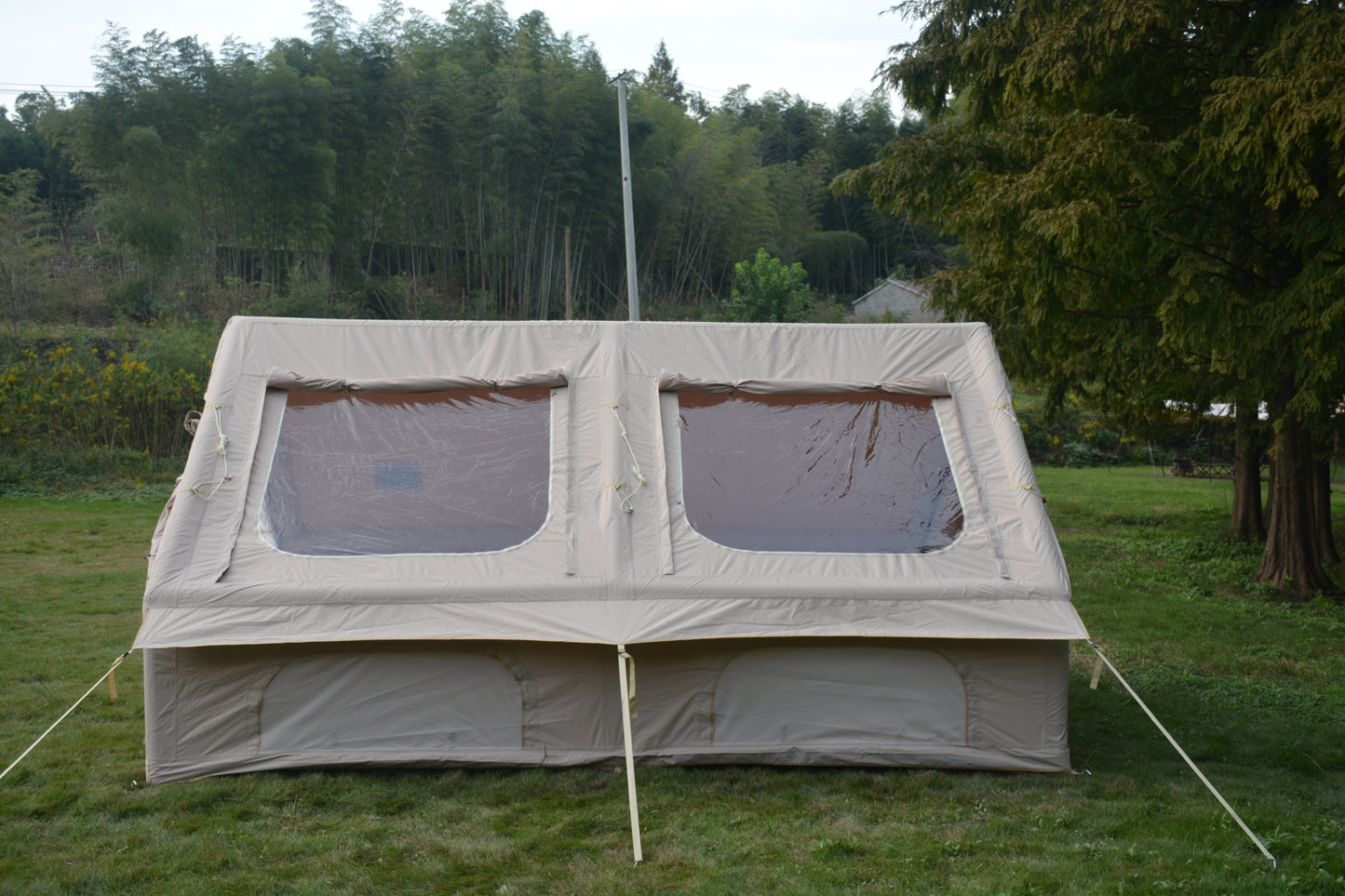 Compact Inflatable Family Tent and a Hand Pump