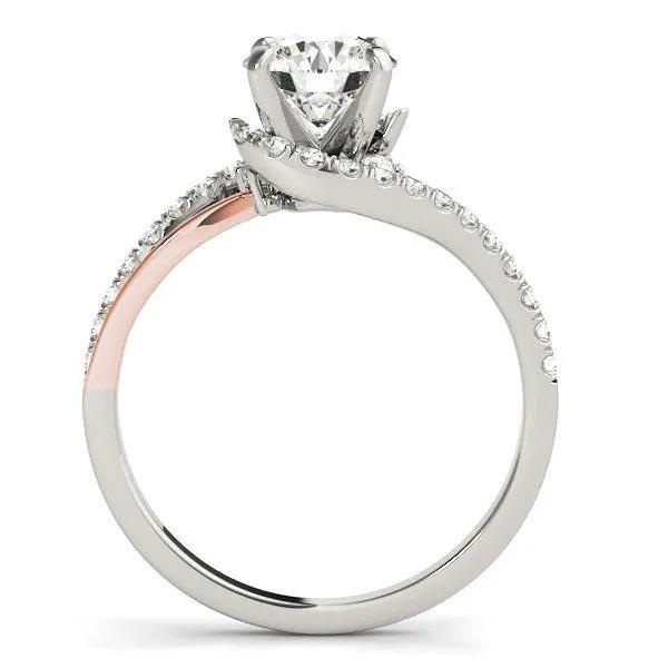 14k white and rose gold bypass diamond engagement ring pave band 1 1/3 cttw, Bids.com on Tampa Store on Tampa Home & Garden Store