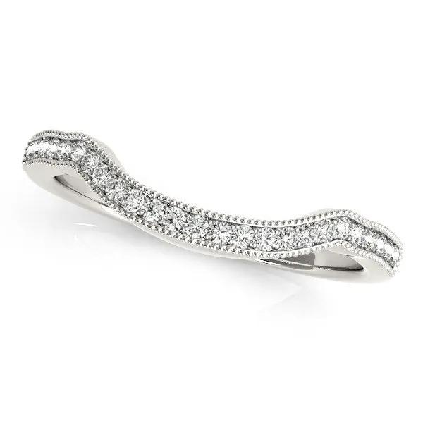 14k white gold curvy pave-set diamond wedding band, 1/6 cttw, by Bids.com on Tampa Home & Garden Store