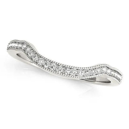 14k white gold curvy pave-set diamond wedding band, 1/6 cttw, by Bids.com on Tampa Home & Garden Store