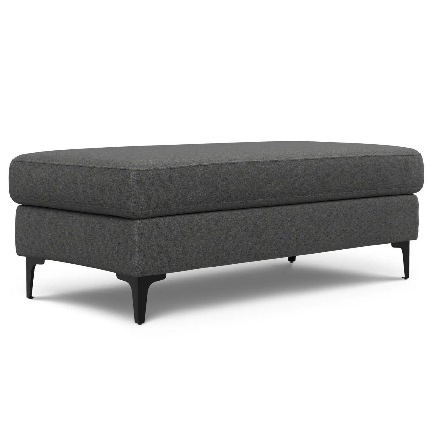 Ava versatile mid-century ottoman, dark gray fabric, by Unique Piece Furniture on Tampa Home & Garden Store