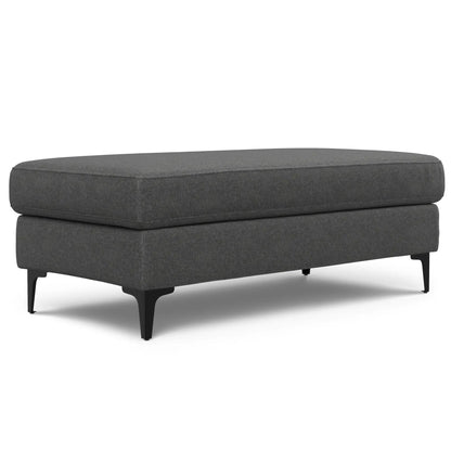 Ava versatile mid-century ottoman, dark gray fabric, by Unique Piece Furniture on Tampa Home & Garden Store