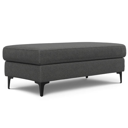 Mid Century Lounge Ottoman gray upholstered bench by HouseOfZazla on Tampa Home & Garden Store