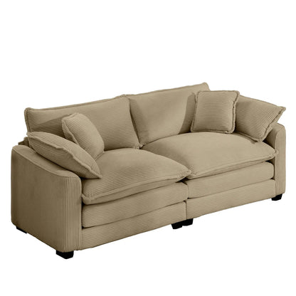 Modern 2 Seater Loveseat with 4 Pillows Elegance
