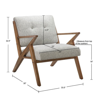 Rocket Lounge Chair with solid wood frame in light gray upholstery by HouseOfZazla on Tampa Home & Garden Store