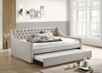 Lianna Daybed Twin & Trundle in light gray tufted upholstery by HouseOfZazla on Tampa Home & Garden Store