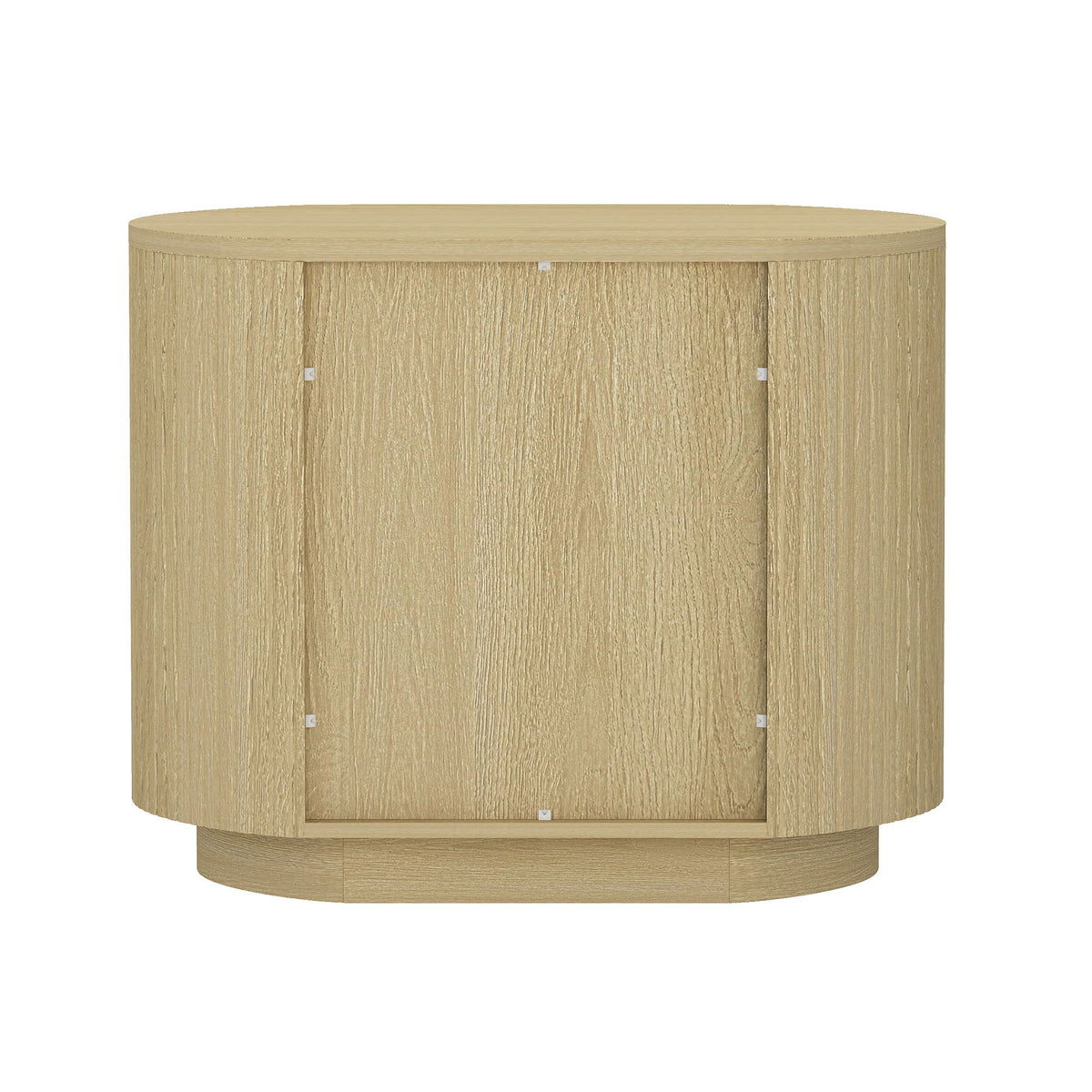 Oak nightstand with ribbed texture, curved front, two drawers, natural wood finish on Tampa Home & Garden Store