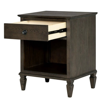 Victoria nightstand with open storage in dark espresso finish by Unique Piece Furniture on Tampa Home & Garden Store