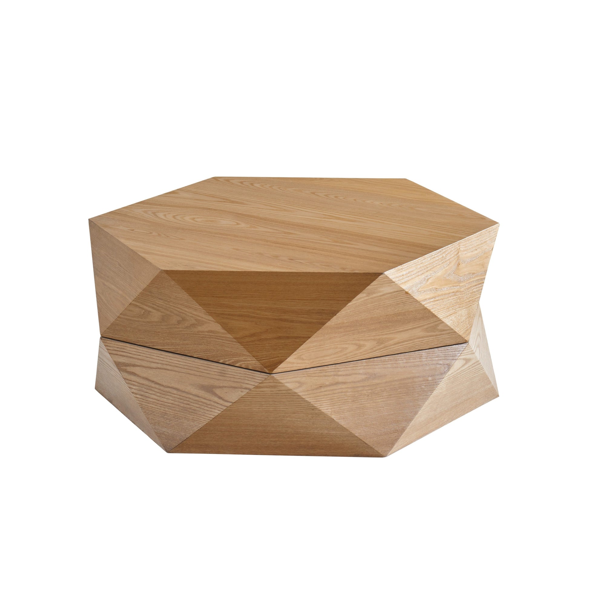 Coffee table 36.61'' retro polygon flip-top in light oak by HouseOfZazla on Tampa Home & Garden Store