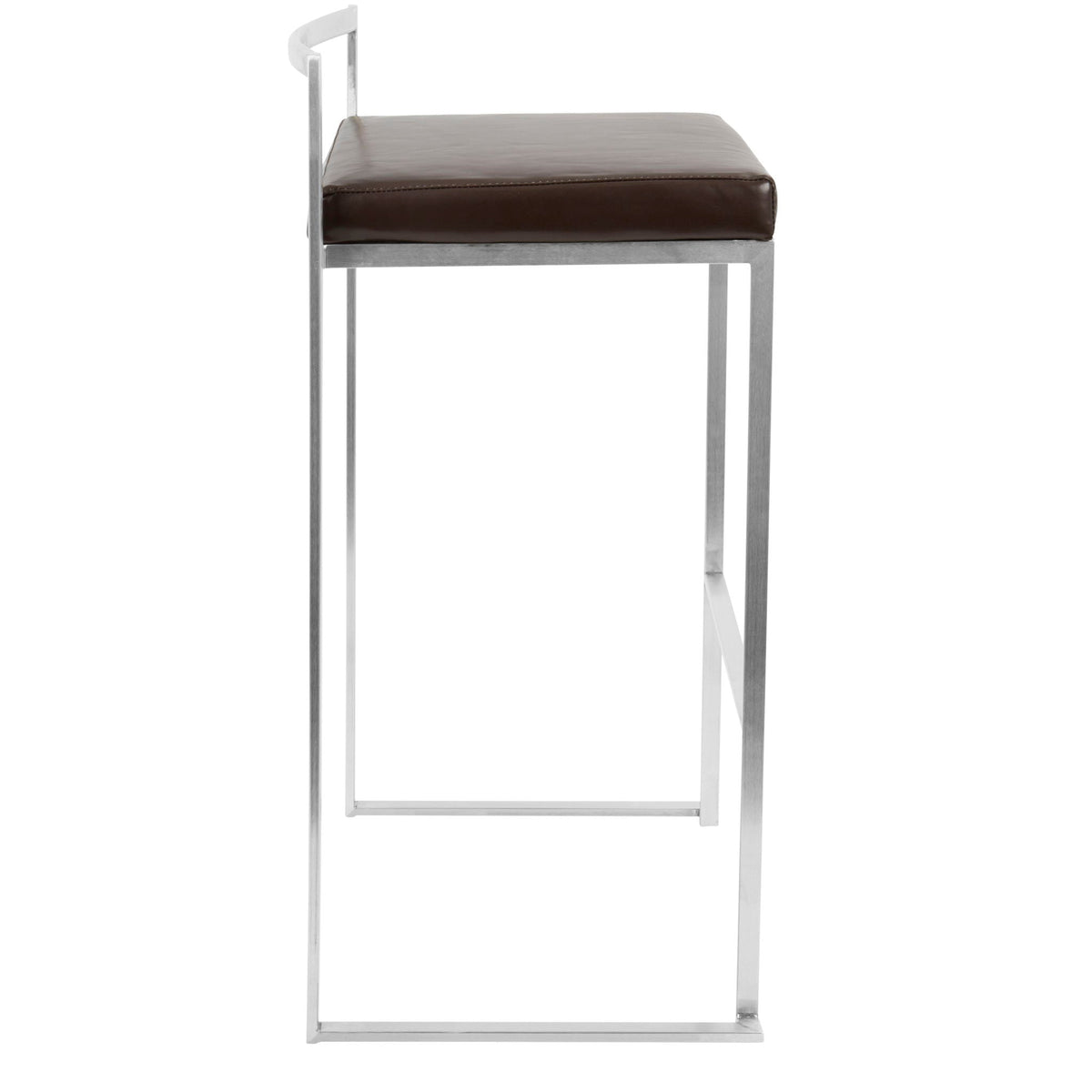 Contemporary stackable barstool with padded brown seat and metal frame by HouseOfZazla on Tampa Home & Garden Store