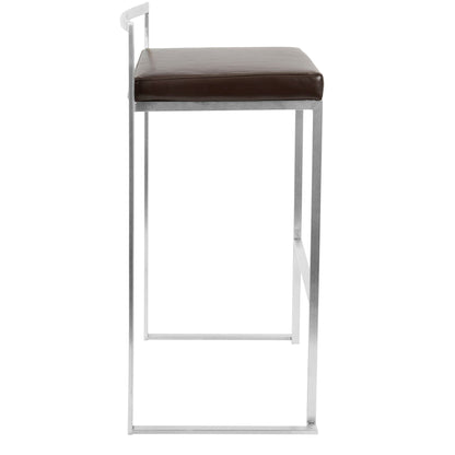 Contemporary stackable barstool with padded brown seat and metal frame by HouseOfZazla on Tampa Home & Garden Store