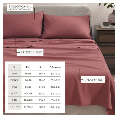 Heathered Jersey and Cotton Blend Bed Sheets