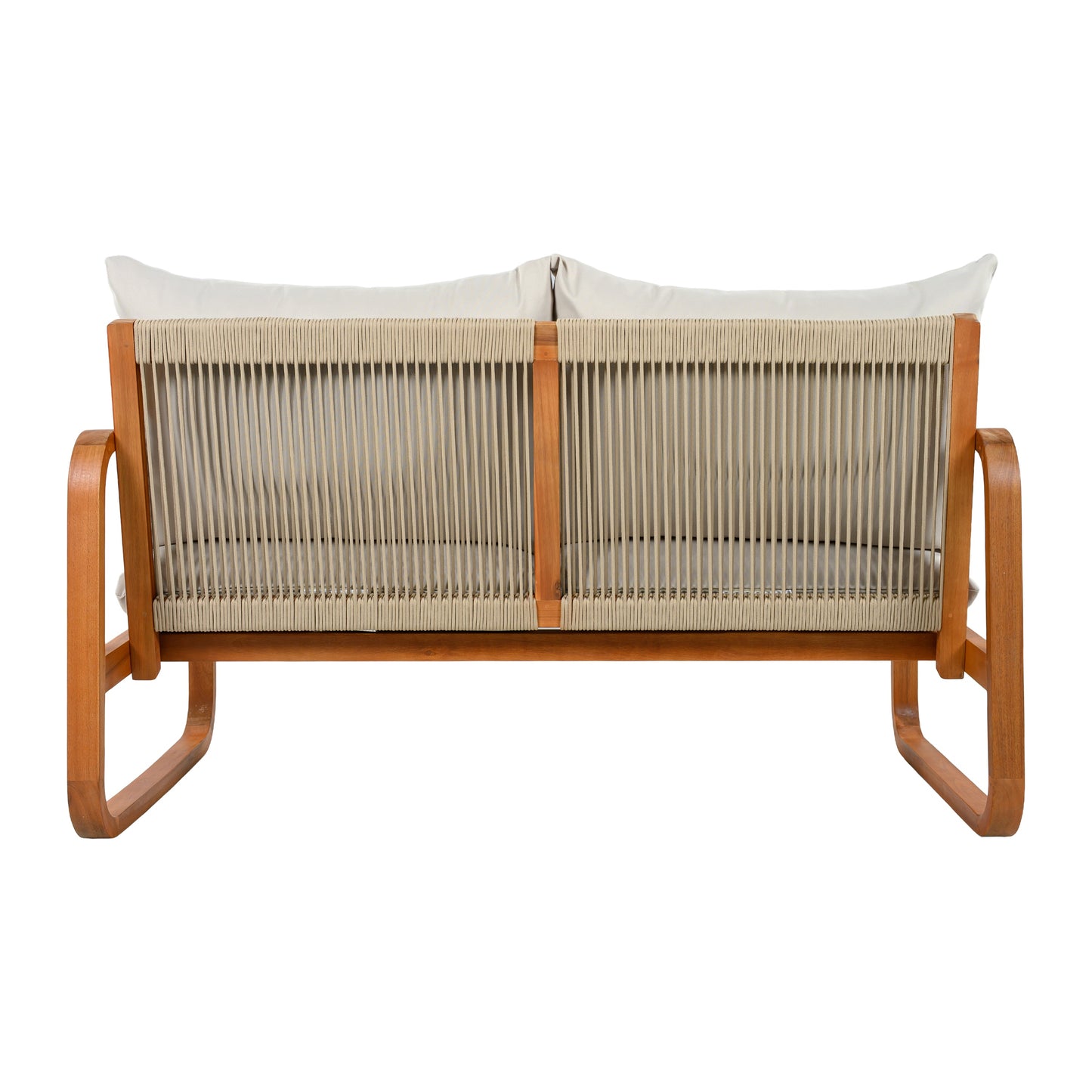 4 Piece Acacia Wood Patio Set and Thick Cushions