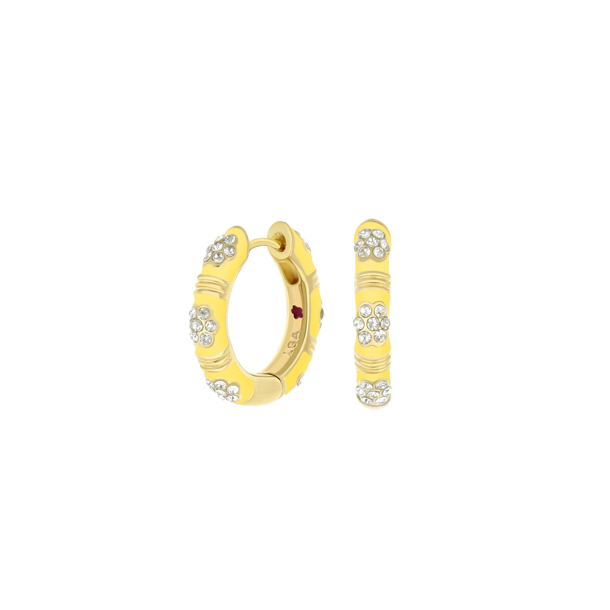 Daisy Love Earrings Pavé Cluster Huggie gold-tone with crystal pavé Lauren G Adams on Tampa Home & Garden Store
