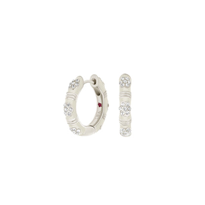 Daisy Love Pavé Cluster Huggie earrings silver-tone with crystal pavé accents by Lauren G Adams on Tampa Home & Garden Store