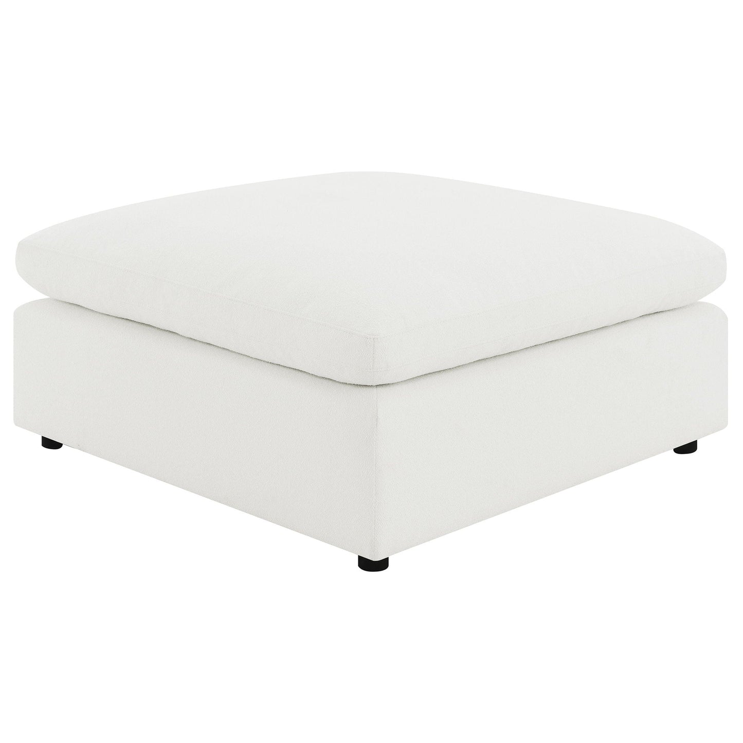 Segoura modular sectional ottoman in white fabric with rounded top on Tampa Home & Garden Store