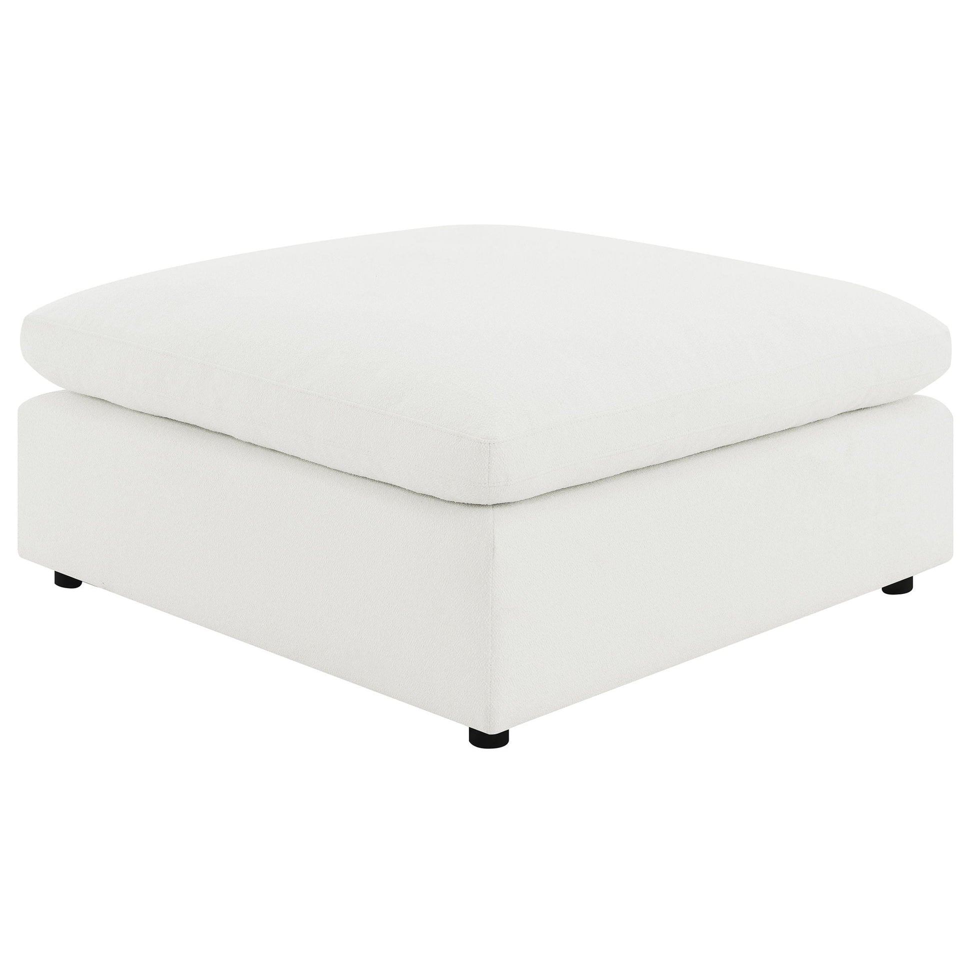 Segoura modular sectional ottoman in white fabric with rounded top on Tampa Home & Garden Store